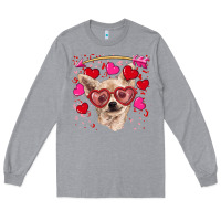Heather Grey valentine's day  chihuahua Long Sleeve Tee - RanaPortraitStore