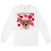 White valentine's day  chihuahua Long Sleeve Tee - RanaPortraitStore