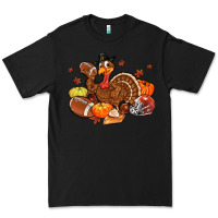 Black football turkey thanksgiving Premium Tee - MaliasSmallBusiness