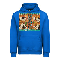 Cobalt texas sunflower cactus cowhide Urban Hoodie - Artiststas