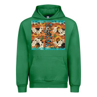 Emerald texas sunflower cactus cowhide Urban Hoodie - Artiststas