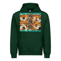 Forest Green texas sunflower cactus cowhide Urban Hoodie - Artiststas