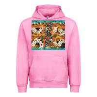 Fuchsia Pink texas sunflower cactus cowhide Urban Hoodie - Artiststas
