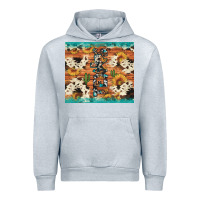 Heather Grey texas sunflower cactus cowhide Urban Hoodie - Artiststas