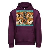 Mauve Wine texas sunflower cactus cowhide Urban Hoodie - Artiststas