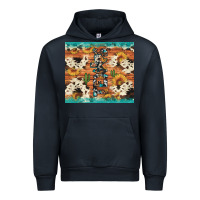 Navy texas sunflower cactus cowhide Urban Hoodie - Artiststas