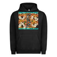 Pigment Black texas sunflower cactus cowhide Urban Hoodie - Artiststas