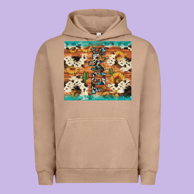 Texas Sunflower Cactus Cowhide Urban Hoodie Designed By Artiststas