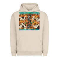 Pigment French Oak texas sunflower cactus cowhide Urban Hoodie - Artiststas