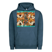 Pigment Midnight Navy texas sunflower cactus cowhide Urban Hoodie - Artiststas