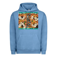 Pigment Pebble Blue texas sunflower cactus cowhide Urban Hoodie - Artiststas