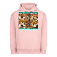Pigment Salmon texas sunflower cactus cowhide Urban Hoodie - Artiststas