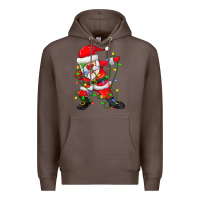 Coffee Dabbing Santa Christmas Tree Lights Premium Hoodie - tuanDangUi
