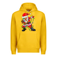 Dabbing Santa Christmas Tree Lights Premium Hoodie | Teevron
