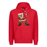 Red Dabbing Santa Christmas Tree Lights Premium Hoodie - tuanDangUi