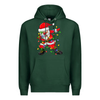 Sports Green Dabbing Santa Christmas Tree Lights Premium Hoodie - tuanDangUi