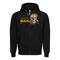 Black on tuesdays we wear beads skull Zipper Hoodie - FaDigitalArtStudio