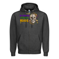 Charcoal Heather on tuesdays we wear beads skull Zipper Hoodie - FaDigitalArtStudio