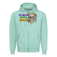 On Tuesdays We Wear Beads Skull Zipper Hoodie | Teevron