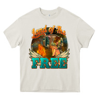 Cream land of the free Heavy Core Tee - NancyCooperArtShop