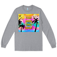 Heather Grey float drink tan & repeat Long Sleeve Tee - TumblerDesignByShophia