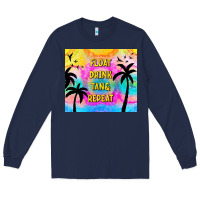 Navy float drink tan & repeat Long Sleeve Tee - TumblerDesignByShophia