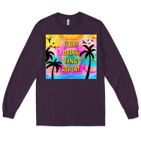 Plum float drink tan & repeat Long Sleeve Tee - TumblerDesignByShophia