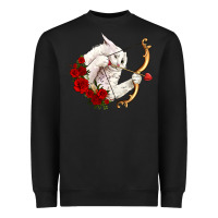 Black cupid cat Heavyweight Sweatshirt - OliviaCreatesArt