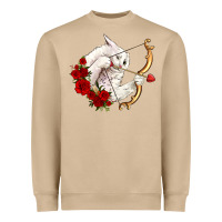 Mushroom cupid cat Heavyweight Sweatshirt - OliviaCreatesArt