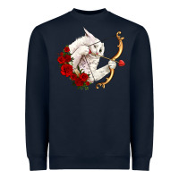 Navy cupid cat Heavyweight Sweatshirt - OliviaCreatesArt