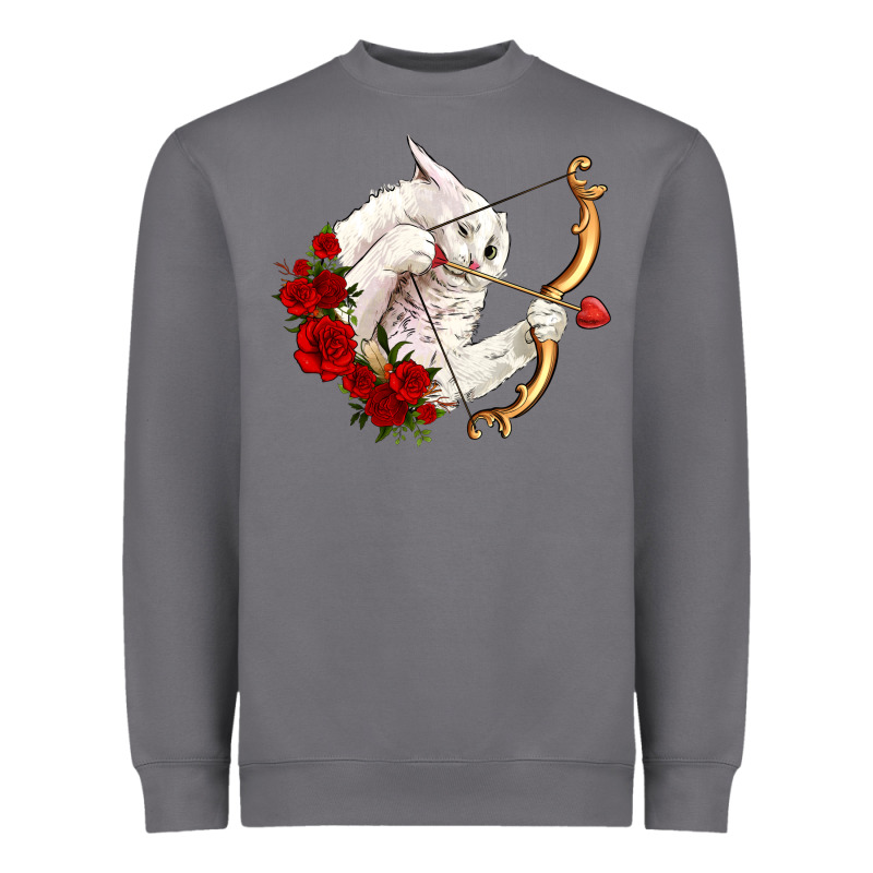 Cupid Cat Heavyweight Sweatshirt by OliviaCreatesArt | Teevron
