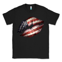 Black American Flag Lips Classic Tee - Bettercallsaul