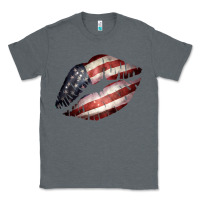 Charcoal Heather American Flag Lips Classic Tee - Bettercallsaul