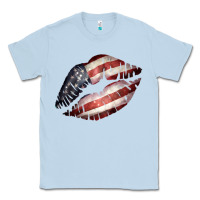 Dusty Blue American Flag Lips Classic Tee - Bettercallsaul