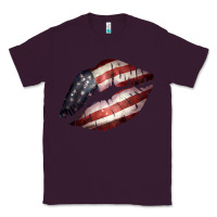 Plum American Flag Lips Classic Tee - Bettercallsaul