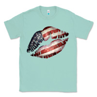 Seafoam American Flag Lips Classic Tee - Bettercallsaul
