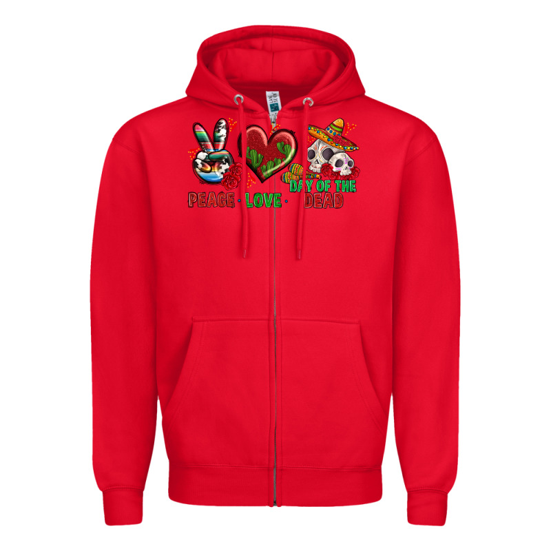 Peace Love Day Of The Dead Zipper Hoodie by BundleAndBundleShop | Teevron