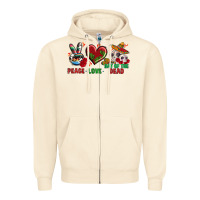 Sandshell Peace Love Day Of The Dead Zipper Hoodie - BundleAndBundleShop