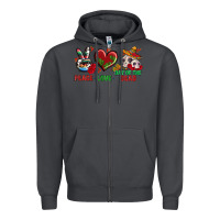 Smoke Peace Love Day Of The Dead Zipper Hoodie - BundleAndBundleShop