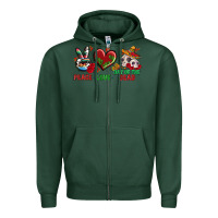 Sports Green Peace Love Day Of The Dead Zipper Hoodie - BundleAndBundleShop