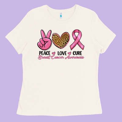 Peace Love Cure Ladies Tee Designed By Ranaportraitstore