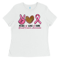 White peace love cure Ladies Tee - RanaPortraitStore