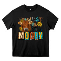 Black just a little moody with cow Heavy Core Tee - NancyCooperArtShop
