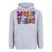 Heather Grey Spooky Vibes Heavyweight Hoodie - CowhideDigitalArt