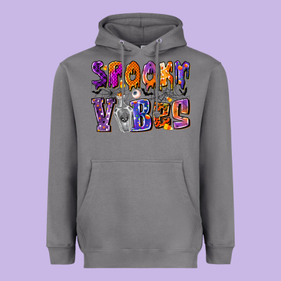 Spooky Vibes Heavyweight Hoodie Designed By Cowhidedigitalart