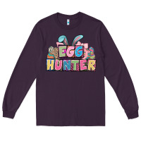 Plum Egg hunter plate letters Easter Day Long Sleeve Tee - HowdyJamesFarm