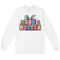 White Egg hunter plate letters Easter Day Long Sleeve Tee - HowdyJamesFarm