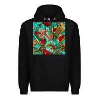 Black faith coffee cup and cross with leopard and roses seamless pattern bbs Premium Hoodie - BundleAndBundleShop