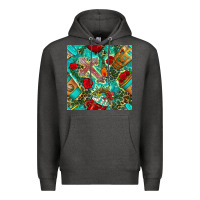 Charcoal Heather faith coffee cup and cross with leopard and roses seamless pattern bbs Premium Hoodie - BundleAndBundleShop