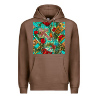 Chestnut faith coffee cup and cross with leopard and roses seamless pattern bbs Premium Hoodie - BundleAndBundleShop